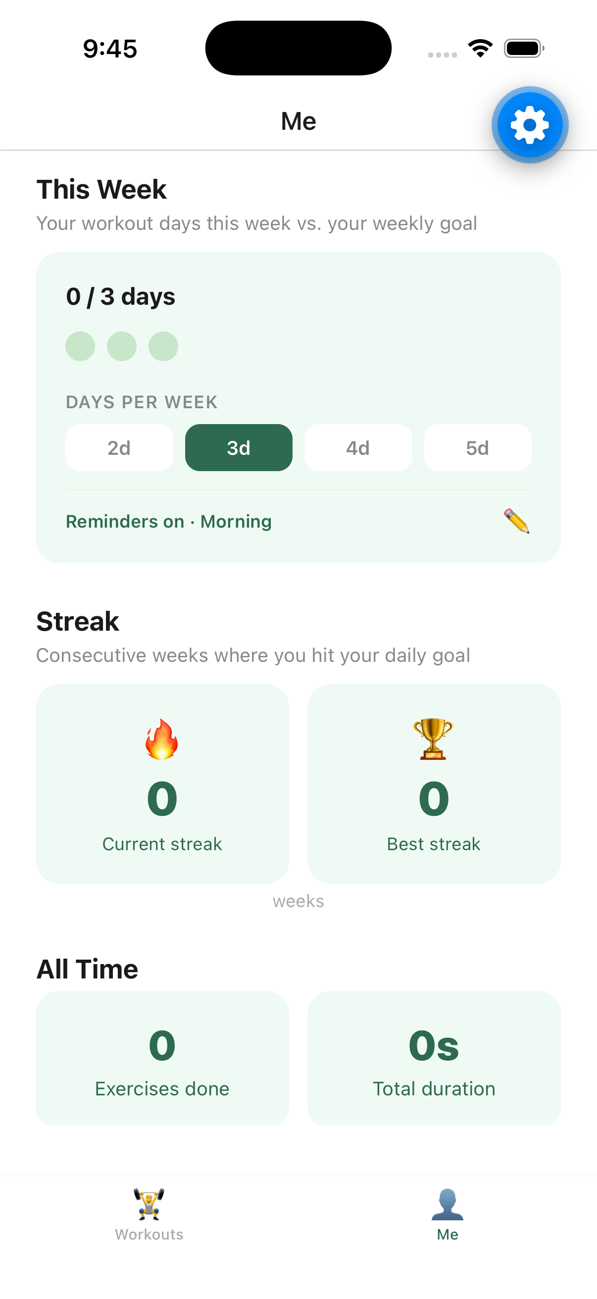 Progress — streak and level tracking